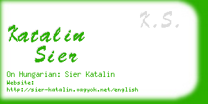 katalin sier business card